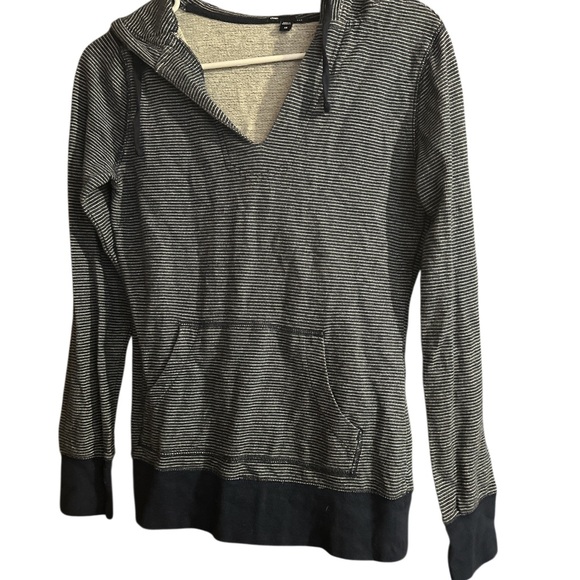 GAP Black and White Striped Women's Hoodie - Picture 1 of 4